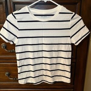 Old Navy Black and White Striped Tee